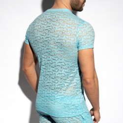 Maniche del marchio ES COLLECTION - Spider - T-shirt manica corta Azzurro - Ref : TS320 C23