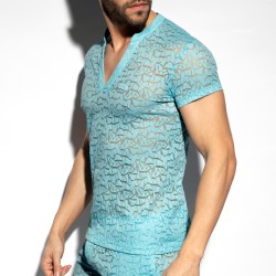 Maniche del marchio ES COLLECTION - Spider - T-shirt manica corta Azzurro - Ref : TS320 C23