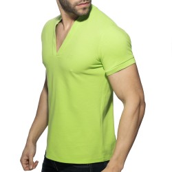 Polo der Marke ADDICTED - Poloshirt AD V-Ausschnitt - grün - Ref : AD1258 C07