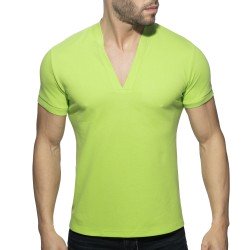 Polo der Marke ADDICTED - Poloshirt AD V-Ausschnitt - grün - Ref : AD1258 C07