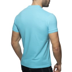 Polo de la marque ADDICTED - Polo Shirt AD V-neck - turquoise - Ref : AD1258 C08