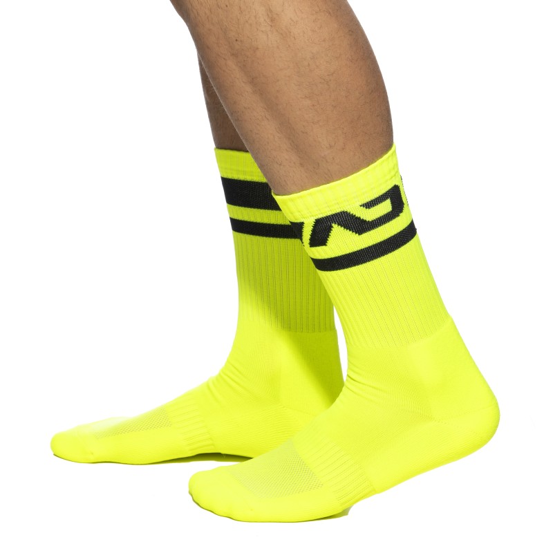 Calcetines de la marca ADDICTED - Chaussettes AD néon - jaune - Ref : AD1217 C31