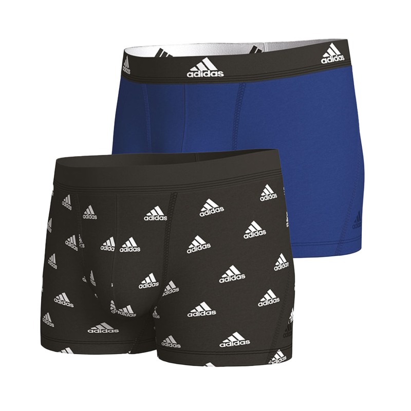 Packs de la marca ADIDAS - Paquete de 2 bóxers con logotipo azul y negro de algodón Adidas Sport - Active Flex Cotton - Ref : IB