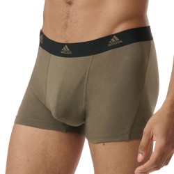 Packs der Marke ADIDAS - Adidas Sport - Active Flex Boxershorts aus Baumwolle 3er-Pack Schwarz, Khaki und Khaki Camo - Ref : IB0