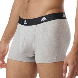Packs of the brand ADIDAS - Set of 3 Active Flex Boxer Briefs Cotton Adidas - black, grey and white - Ref : IL01 0917
