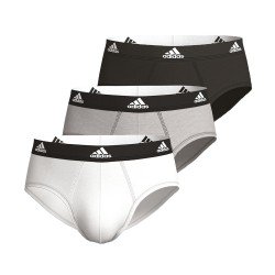 Lots de la marque ADIDAS - Lot de 3 slips Active Flex Coton Adidas - noir, gris et blanc - Ref : IL38 0917