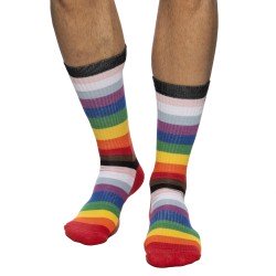 Chaussettes & socquettes de la marque ADDICTED - Chaussettes Inclusive Rainbow - Ref : AD1252 C01