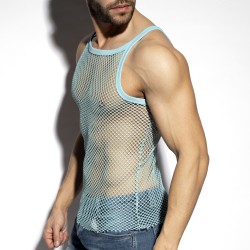 Débardeur de la marque ES COLLECTION - Débardeur Beachy net strap - bleu ciel - Ref : TS336 C23