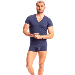 Short Sleeves of the brand L HOMME INVISIBLE - Bleu de Chine - V-neck T-shirt L Homme Invisible - Ref : MY61 C49
