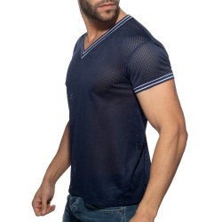Manches courtes de la marque ADDICTED - T-shirt V-Neck Slam - marine - Ref : AD1280 C09