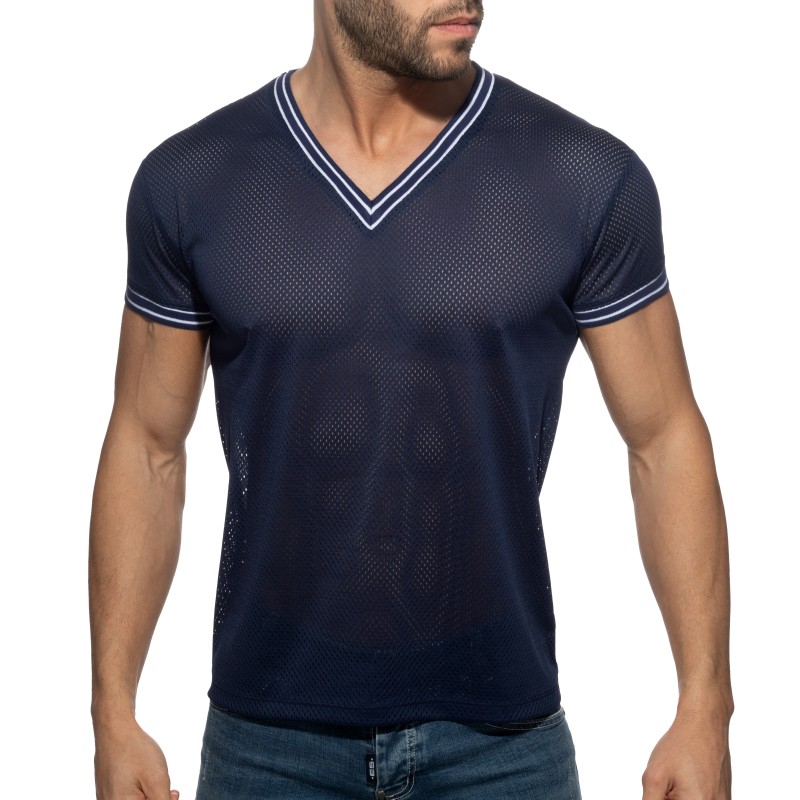 Manches courtes de la marque ADDICTED - T-shirt V-Neck Slam - marine - Ref : AD1280 C09