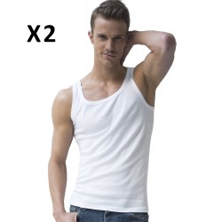 Tank top of the brand ATHÉNA - Set of 2 tank tops, white hypoallergenic organic cotton - Ref : L210 0950 