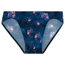 Slip der Marke HOM - Micro Slip Comfort HOM Funky Styles - Marineblauer Tiger- und Blumenprint - LIMITED EDITION - Ref : 402897 