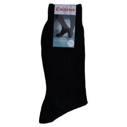 acheter-des-chaussettes-pour-homme-Eminence-Mi-Chausettes côtes plates noires-chaussettes