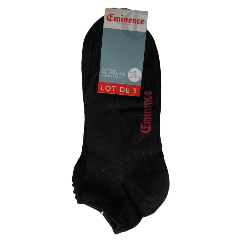 acheter-des-chaussettes-pour-homme-Eminence-Soquettes noires, lot de 3 paires-chaussettes