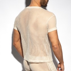 Débardeur de la marque ES COLLECTION - T-Shirt Raw Crochet V-Neck - Ref : TS351 C28