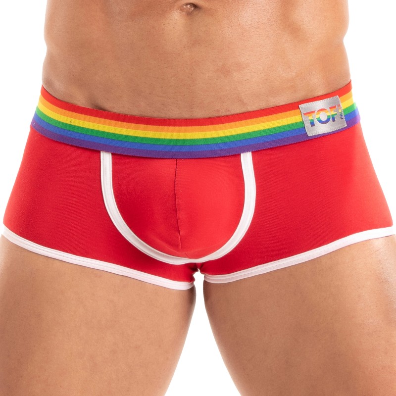 Shorts Boxer, Shorty de la marca TOF PARIS - Bóxer Corto Tof Paris Rainbow - Rojo - Ref : TOF531R