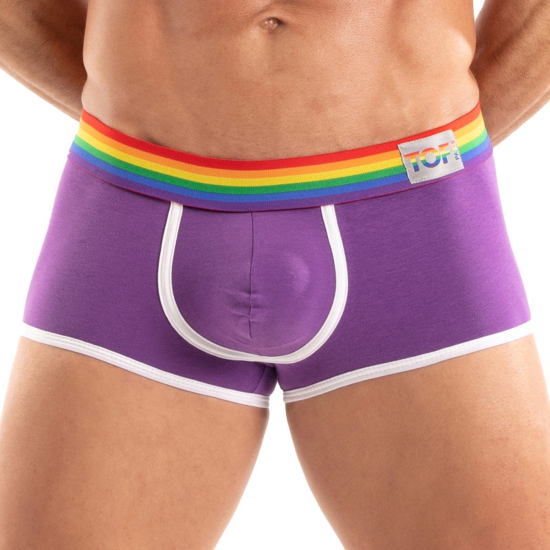 Boxer shorts, Shorty of the brand TOF PARIS - Trunk Tof Paris Rainbow - Purple - Ref : TOF531V