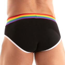 Slip, Tanga de la marque TOF PARIS - Slip Tof Paris Rainbow - Noir - Ref : TOF532N