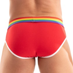 Slip, Tanga de la marque TOF PARIS - Slip Tof Paris Rainbow - Rouge - Ref : TOF532R
