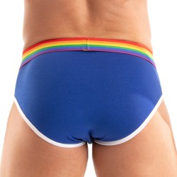 Slip, Tanga de la marque TOF PARIS - Slip Tof Paris Rainbow - Bleu Royal - Ref : TOF532BUR