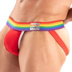 Jockstraps of the brand TOF PARIS - Jockstrap Tof Paris Rainbow - Red - Ref : TOF533R