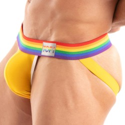 Jockstraps of the brand TOF PARIS - Jockstrap Tof Paris Rainbow - Yellow - Ref : TOF533J