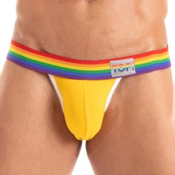 Jock strap de la marque TOF PARIS - Jockstrap Tof Paris Rainbow - Jaune - Ref : TOF533J
