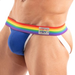 Suspensorios de la marca TOF PARIS - Jockstrap Tof Paris Rainbow - Azul Real - Ref : TOF533BUR