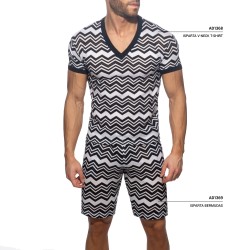 Kurze Ärmel der Marke ADDICTED - T-shirt V-Neck Isparta - Ref : AD1368 C10