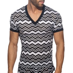 Kurze Ärmel der Marke ADDICTED - T-shirt V-Neck Isparta - Ref : AD1368 C10