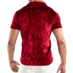 Shirt der Marke TOF PARIS - Tof Paris Hemd aus Crinkle Samt - Rot - Ref : TOF513R