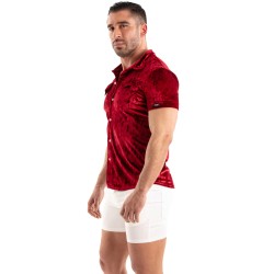 Shirt der Marke TOF PARIS - Tof Paris Hemd aus Crinkle Samt - Rot - Ref : TOF513R
