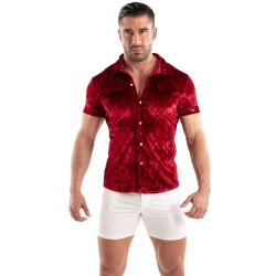 Shirt der Marke TOF PARIS - Tof Paris Hemd aus Crinkle Samt - Rot - Ref : TOF513R