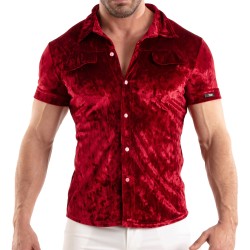 Shirt der Marke TOF PARIS - Tof Paris Hemd aus Crinkle Samt - Rot - Ref : TOF513R