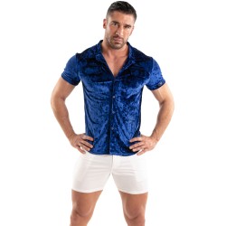 Camicia del marchio TOF PARIS - Tof Paris Crinkle Velvet Shirt - Blu - Ref : TOF513BUR