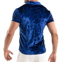 Camisa de la marca TOF PARIS - Camisa de terciopelo arrugado Tof Paris - Azul - Ref : TOF513BUR