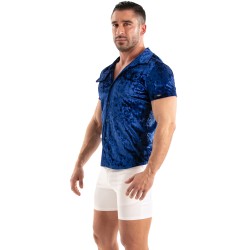 Camicia del marchio TOF PARIS - Tof Paris Crinkle Velvet Shirt - Blu - Ref : TOF513BUR
