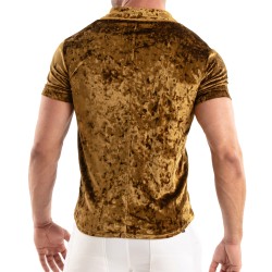 Camisa de la marca TOF PARIS - Tof Paris Camisa de terciopelo arrugado - Oro - Ref : TOF513OR