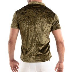 Camisa de la marca TOF PARIS - Tof Paris Camisa de terciopelo arrugado - Caqui - Ref : TOF513K
