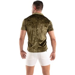 Chemise de la marque TOF PARIS - Chemise En Velours Froissé Tof Paris - Kaki - Ref : TOF513K