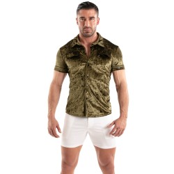 Chemise de la marque TOF PARIS - Chemise En Velours Froissé Tof Paris - Kaki - Ref : TOF513K