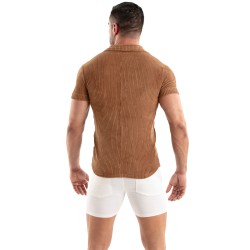 Shirt of the brand TOF PARIS - Chemise Tricotée En Velours Côtelé Tof Paris Camel - Ref : TOF512M