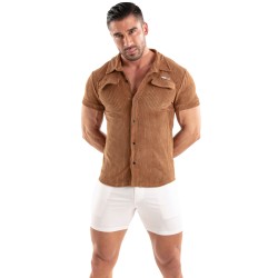 Shirt of the brand TOF PARIS - Chemise Tricotée En Velours Côtelé Tof Paris Camel - Ref : TOF512M