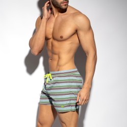Short de bain de la marque ES COLLECTION - Short de Bain Multi Stripes - Kaki - Ref : 2505 C12
