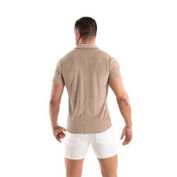 Chemise de la marque TOF PARIS - Chemise Tricotée En Velours Côtelé Tof Paris - Sable - Ref : TOF512BE
