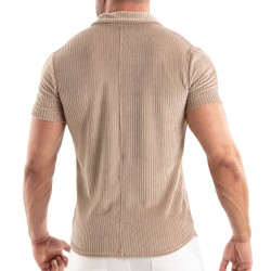 Chemise de la marque TOF PARIS - Chemise Tricotée En Velours Côtelé Tof Paris - Sable - Ref : TOF512BE