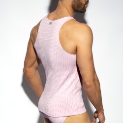 Tirantes de la marca ES COLLECTION - Camiseta sin mangas de cuadros vichy - Rosa - Ref : TS346 C05