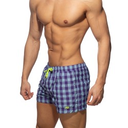 Bath Shorts of the brand ADDICTED - Flashy Squares Swim Shorts - Purple - Ref : ADS350 C19