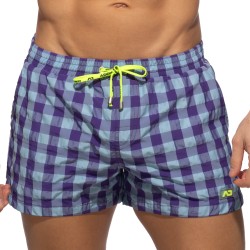 Bath Shorts of the brand ADDICTED - Flashy Squares Swim Shorts - Purple - Ref : ADS350 C19